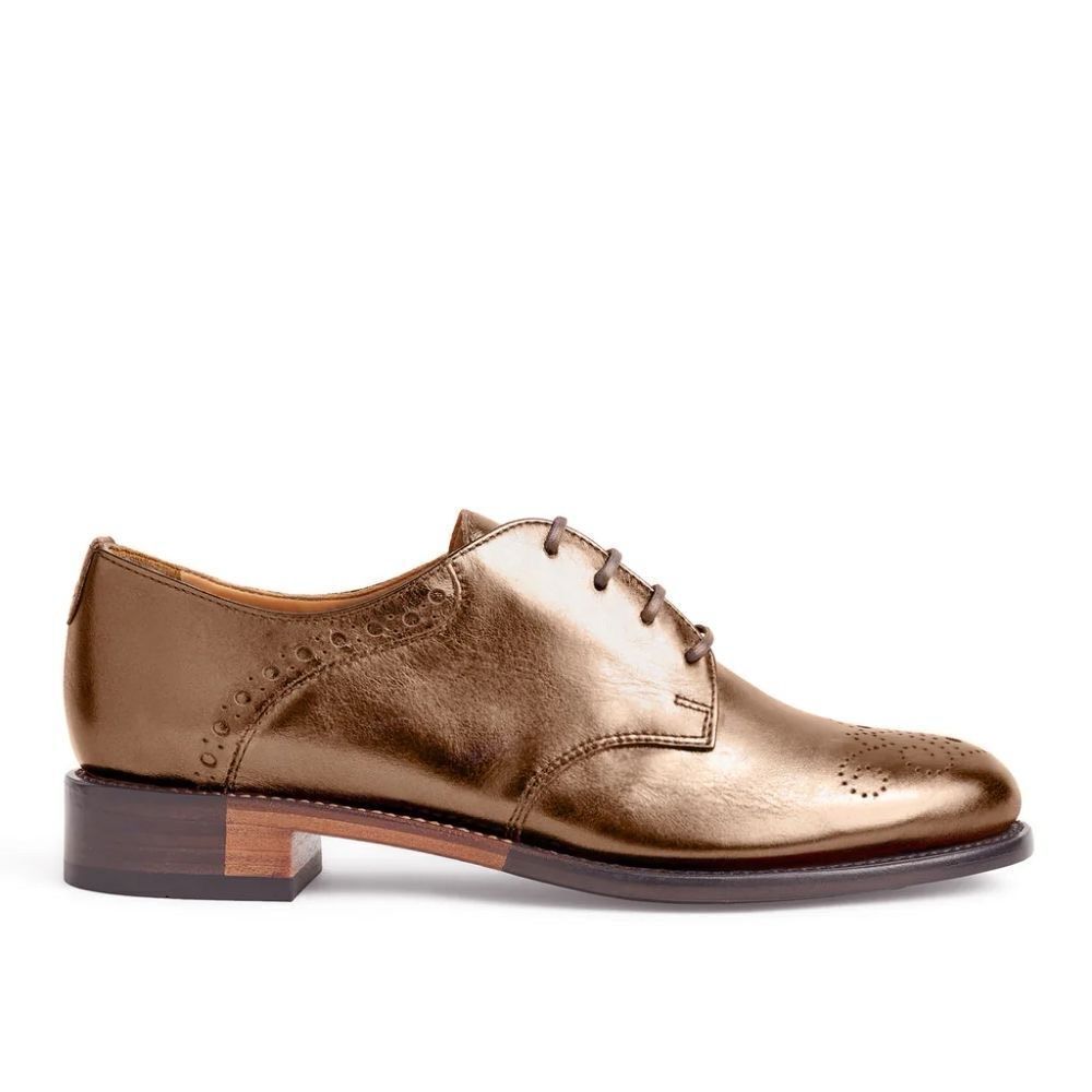 THE OFFICE OF ANGELA SCOTT Ms. Presley Copper Bronze Leather Womens Derby Oxford